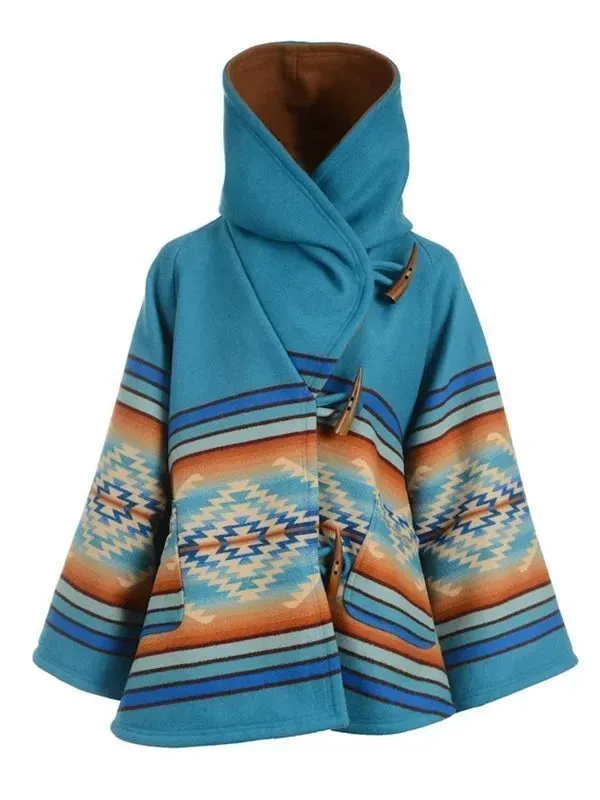 Kelly Reilly Yellowstone Blue Hooded Fleece Coat