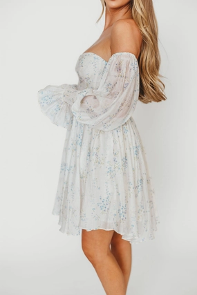 Kennedy Floral Mini Dress in Blue- Bump Friendly *Final-Sale* Kennedy Floral Mini Dress in Blue- Bump Friendly *Final-Sale*