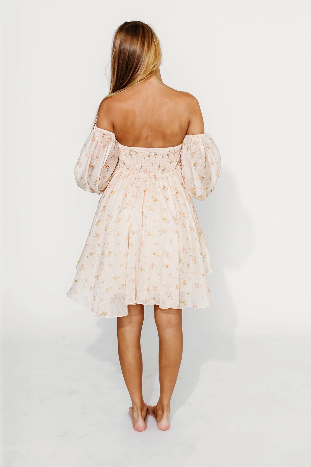 Kennedy Floral Mini Dress in Cream- Bump Friendly *Final-Sale*