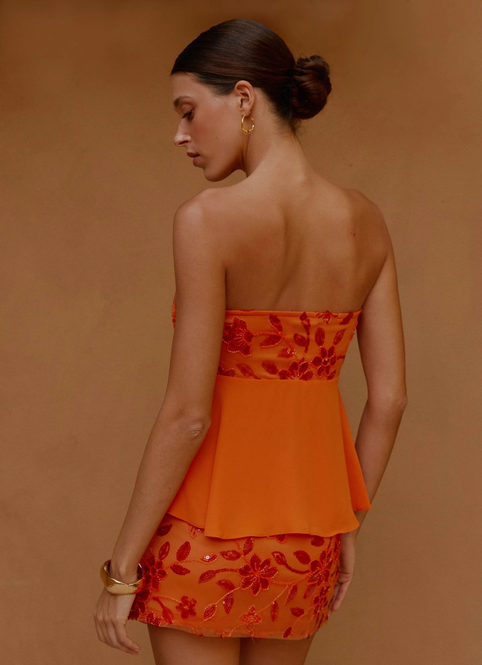 Kenya Beaded Halter Top - Orange