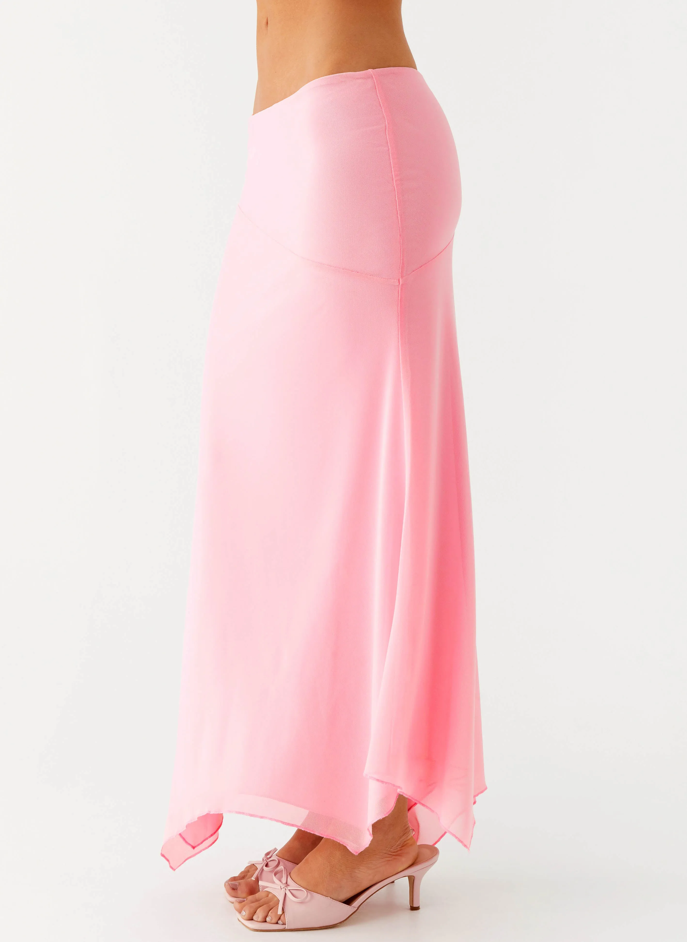 Kerrie Hanky Midi Skirt - Baby Pink