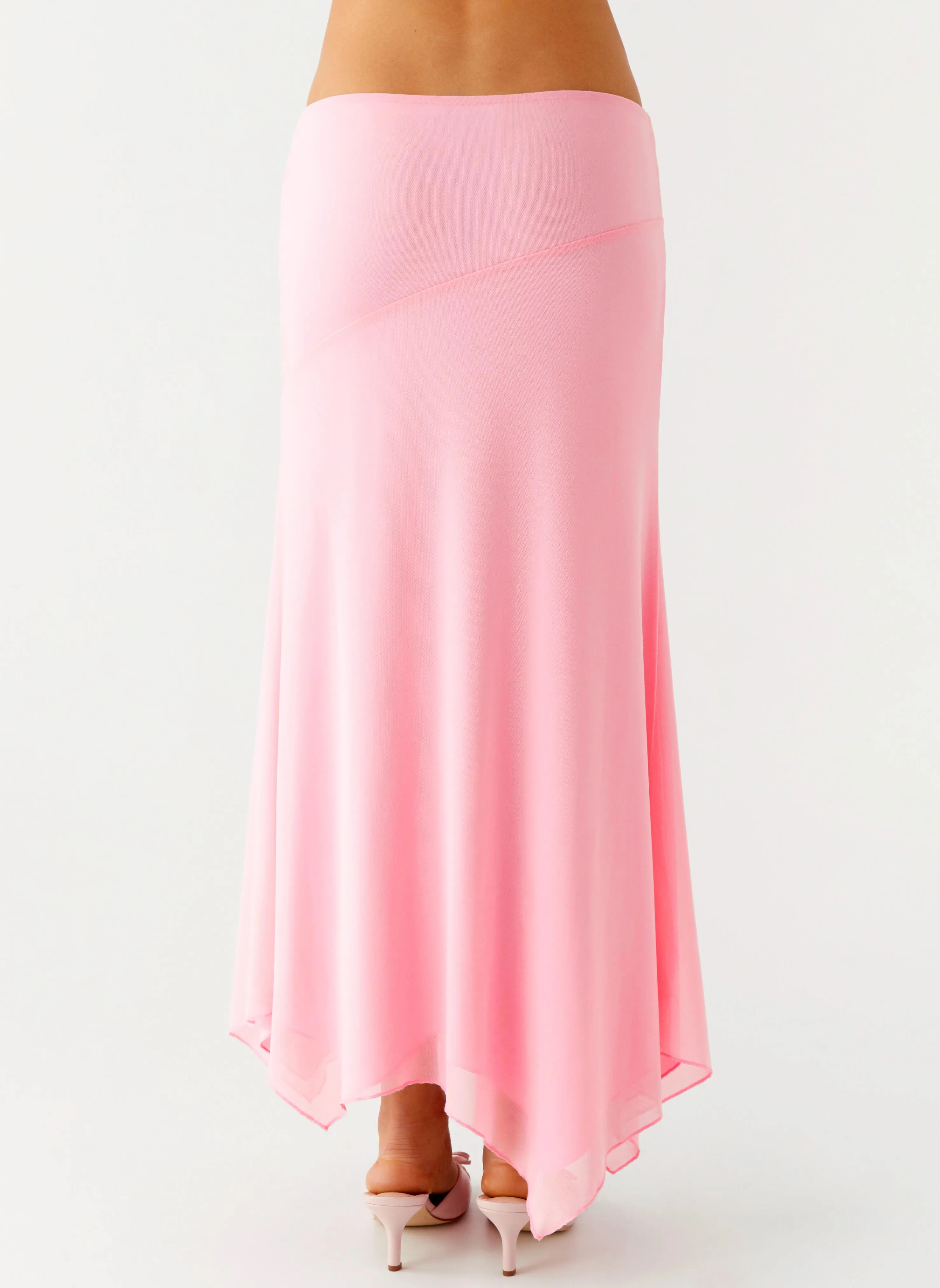 Kerrie Hanky Midi Skirt - Baby Pink