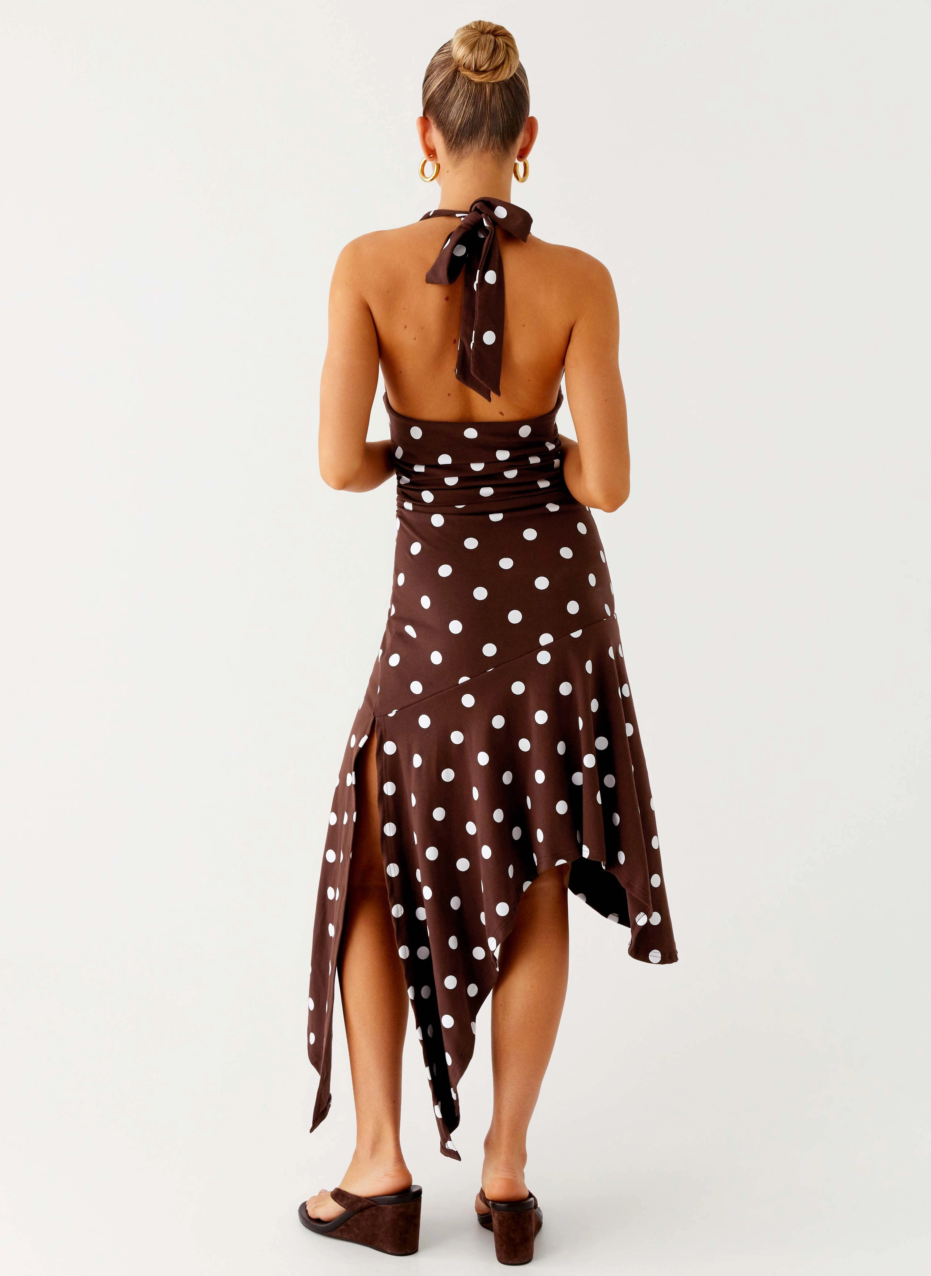 Keylani Halter Midi Dress - Chocolate