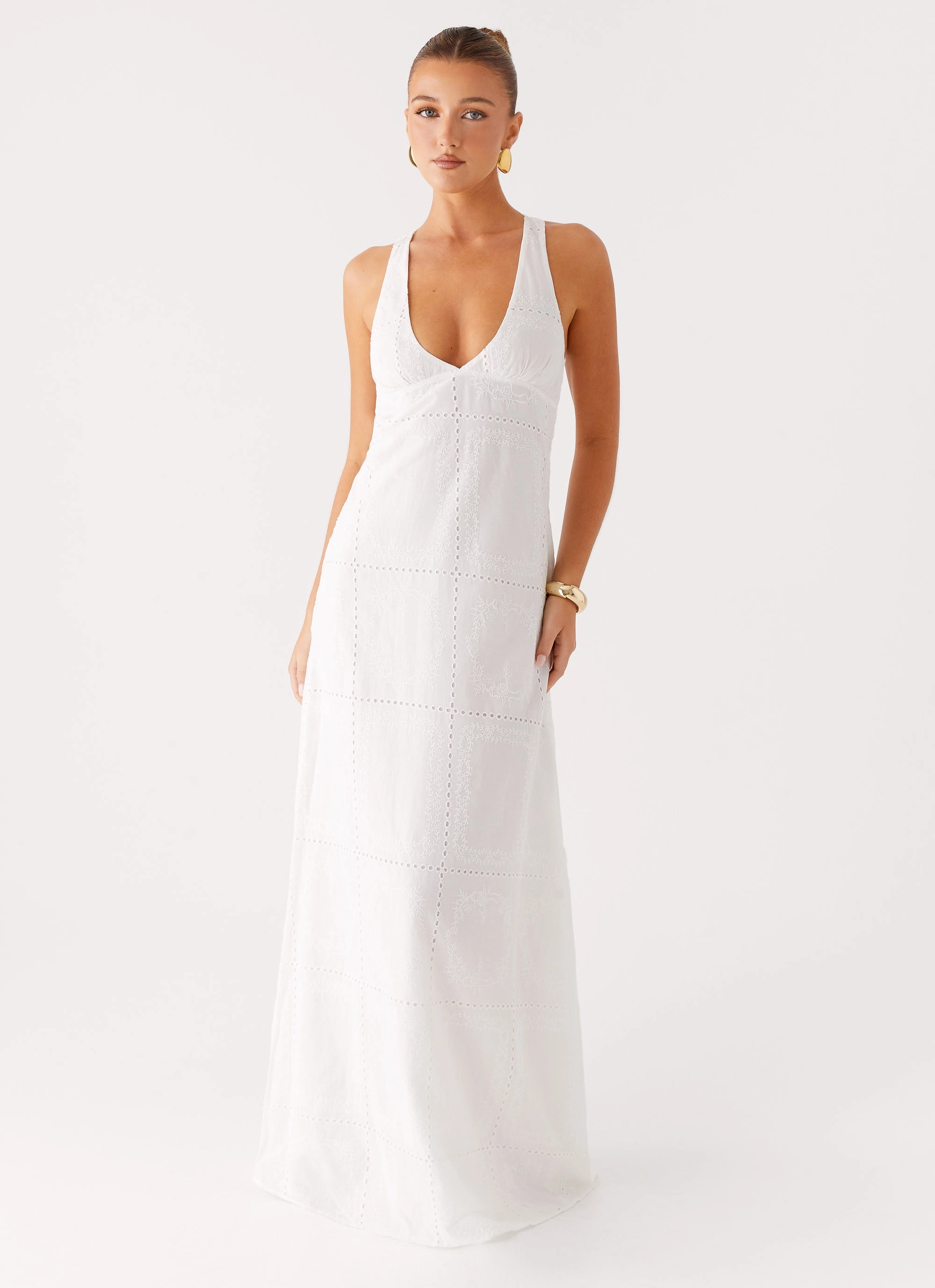 Kiana Halter Maxi Dress - White