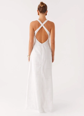 Kiana Halter Maxi Dress - White Kiana Halter Maxi Dress - White