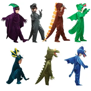 Kids Cosplay Costumes Animal Theme Dinosaur Jumpsuit Stegosaurus Horned dragon Triceratops T-rex Costume Party Disfraz