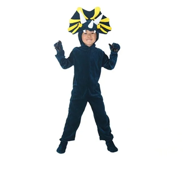 Kids Cosplay Costumes Animal Theme Dinosaur Jumpsuit Stegosaurus Horned dragon Triceratops T-rex Costume Party Disfraz