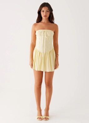 Kienna Strapless Mini Dress - Yellow Kienna Strapless Mini Dress - Yellow