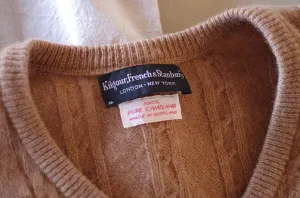 Kilgour, French, & Stanbury Cable Knit Camelhair Sweater