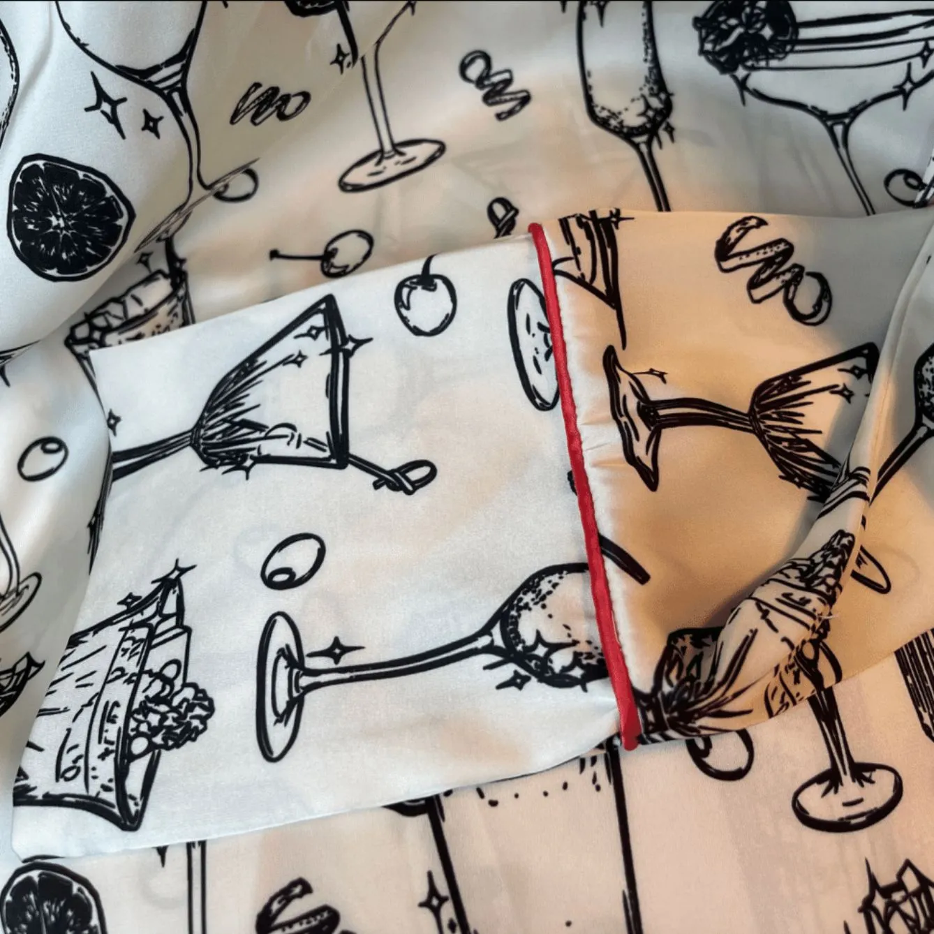 Kilo Brava Winter Cocktails Satin Pajama Set14116