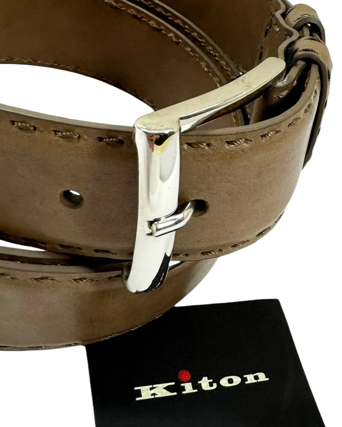 Kiton Belt Tan Leather Men Belt 110/ 44