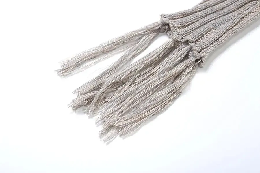 Knitted Sweater Tassel Decor Split Ankle Pant Set