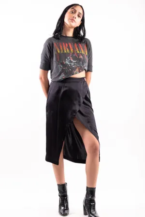 känsla Silk Slit  Skirt, in Black