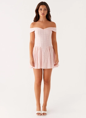Koa Off Shoulder Mini Dress - Peach Koa Off Shoulder Mini Dress - Peach
