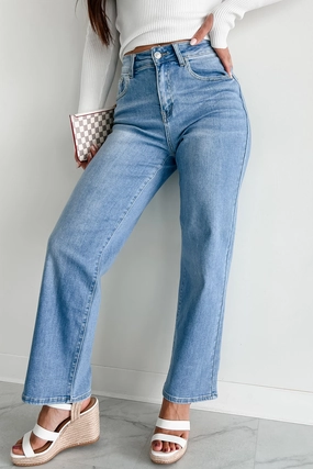 Korbin High Rise Non-Distressed Straight Jeans (Medium) Korbin High Rise Non-Distressed Straight Jeans (Medium)