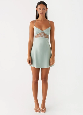 Korren Lace Mini Dress - Sage Korren Lace Mini Dress - Sage