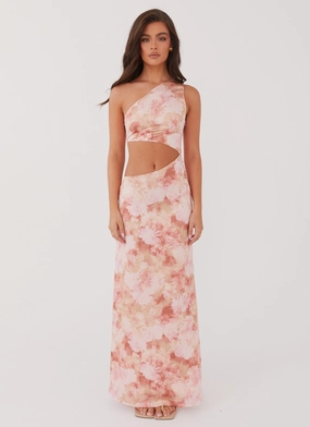 Krista One Shoulder Maxi Dress - Flower Garden Krista One Shoulder Maxi Dress - Flower Garden