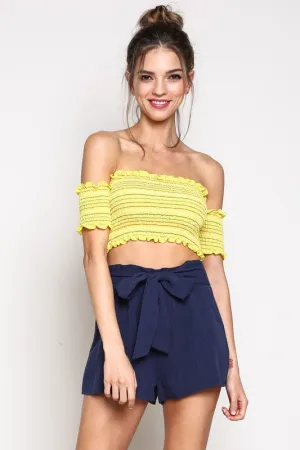 KRISTY OFF THE SHOULDER CROP TOP