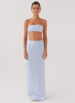 Kyleigh Textured Sequin Bandeau Top - Lavender Mist Kyleigh Textured Sequin Bandeau Top - Lavender Mist