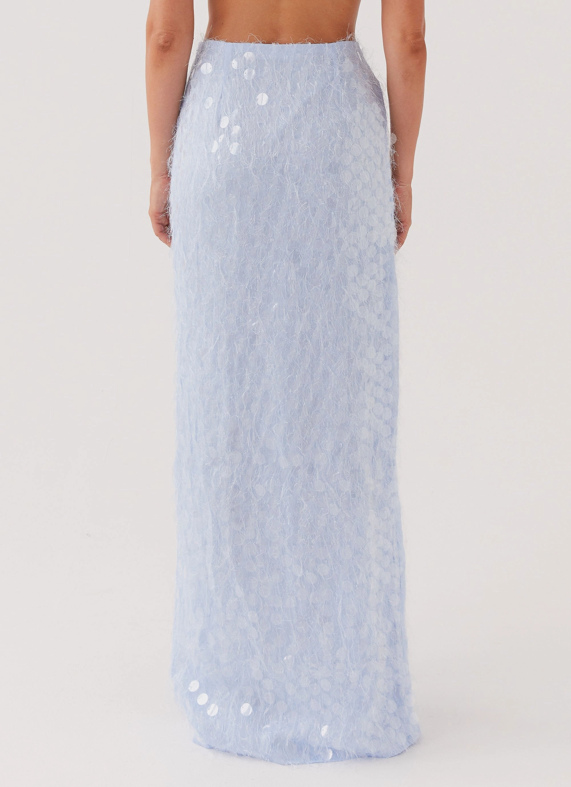 Kyleigh Textured Sequin Maxi Skirt - Lavender Mist