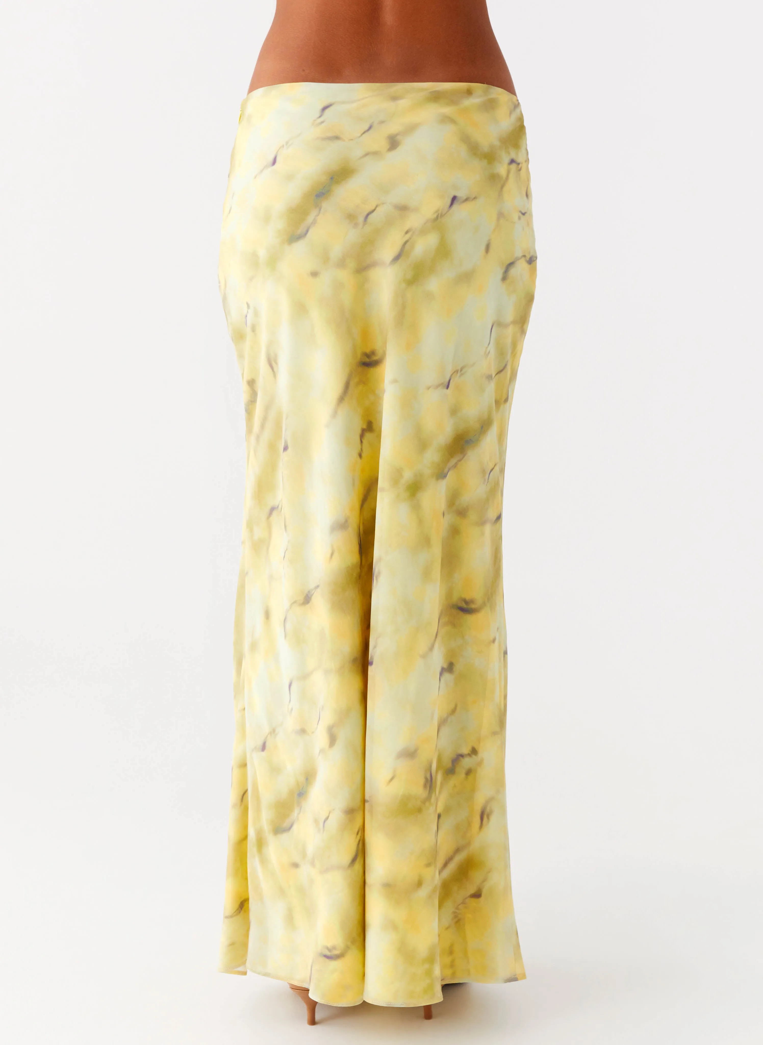 Kylo Low Rise Maxi Skirt - Yellow Tie Dye