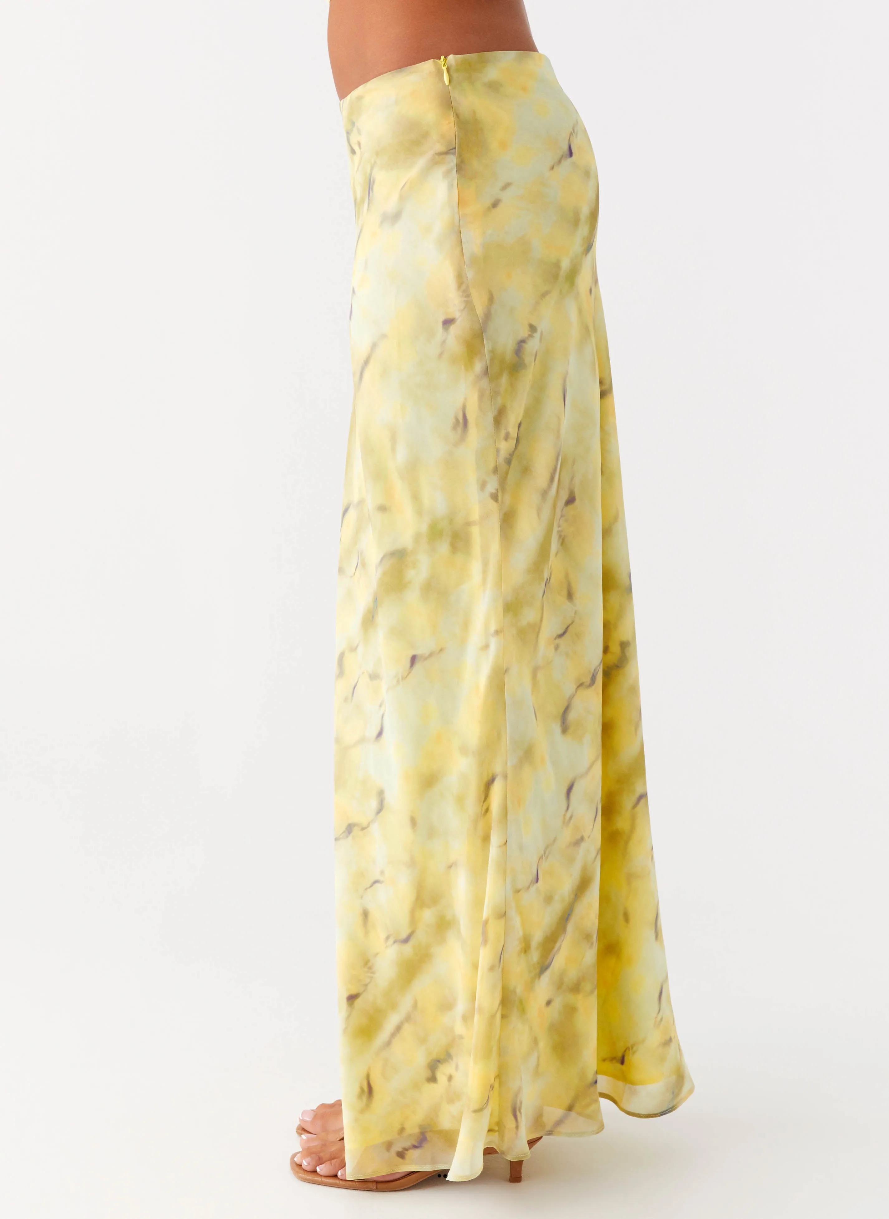 Kylo Low Rise Maxi Skirt - Yellow Tie Dye