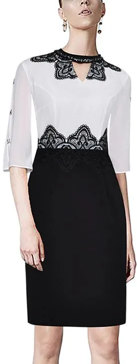 Lace-Detailed Embellished Dress