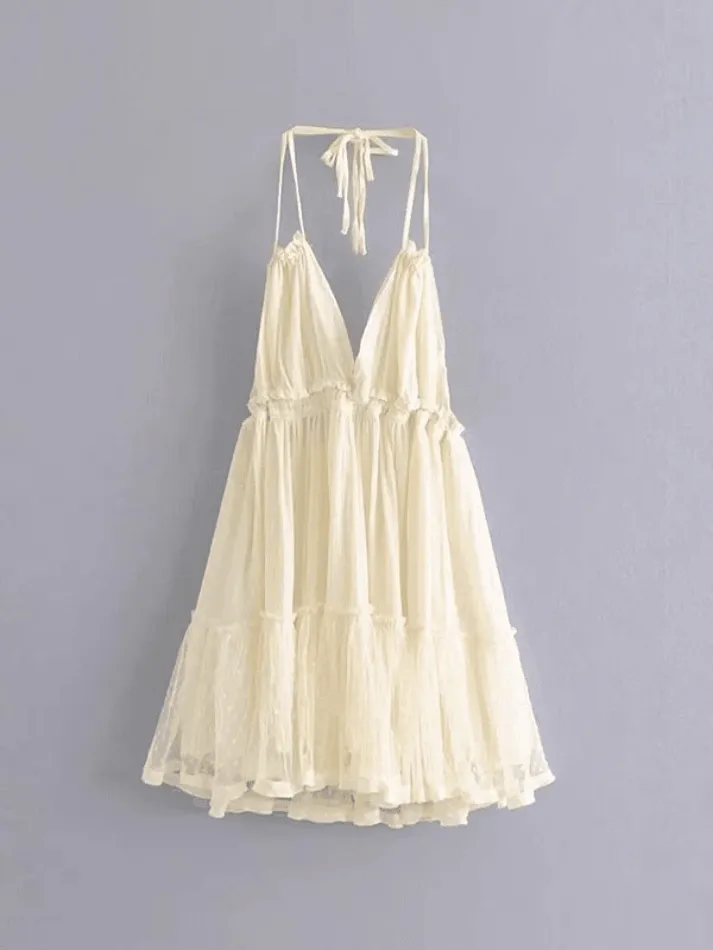 Lace Halter Mini Dress