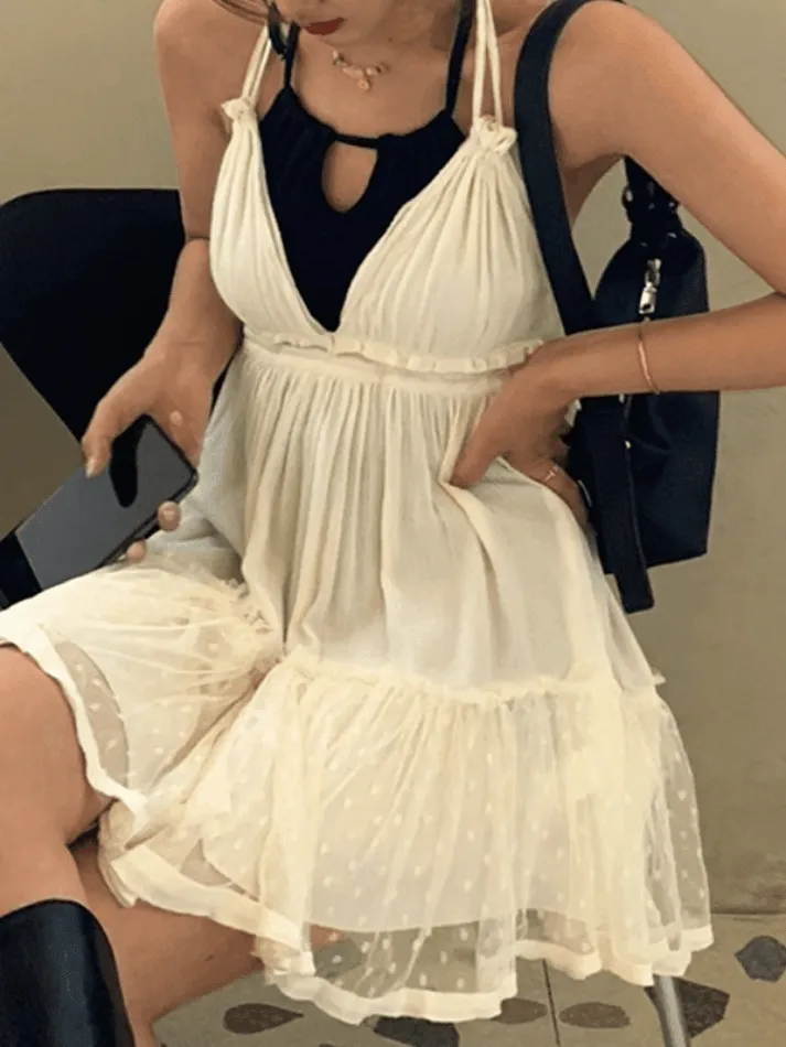Lace Halter Mini Dress