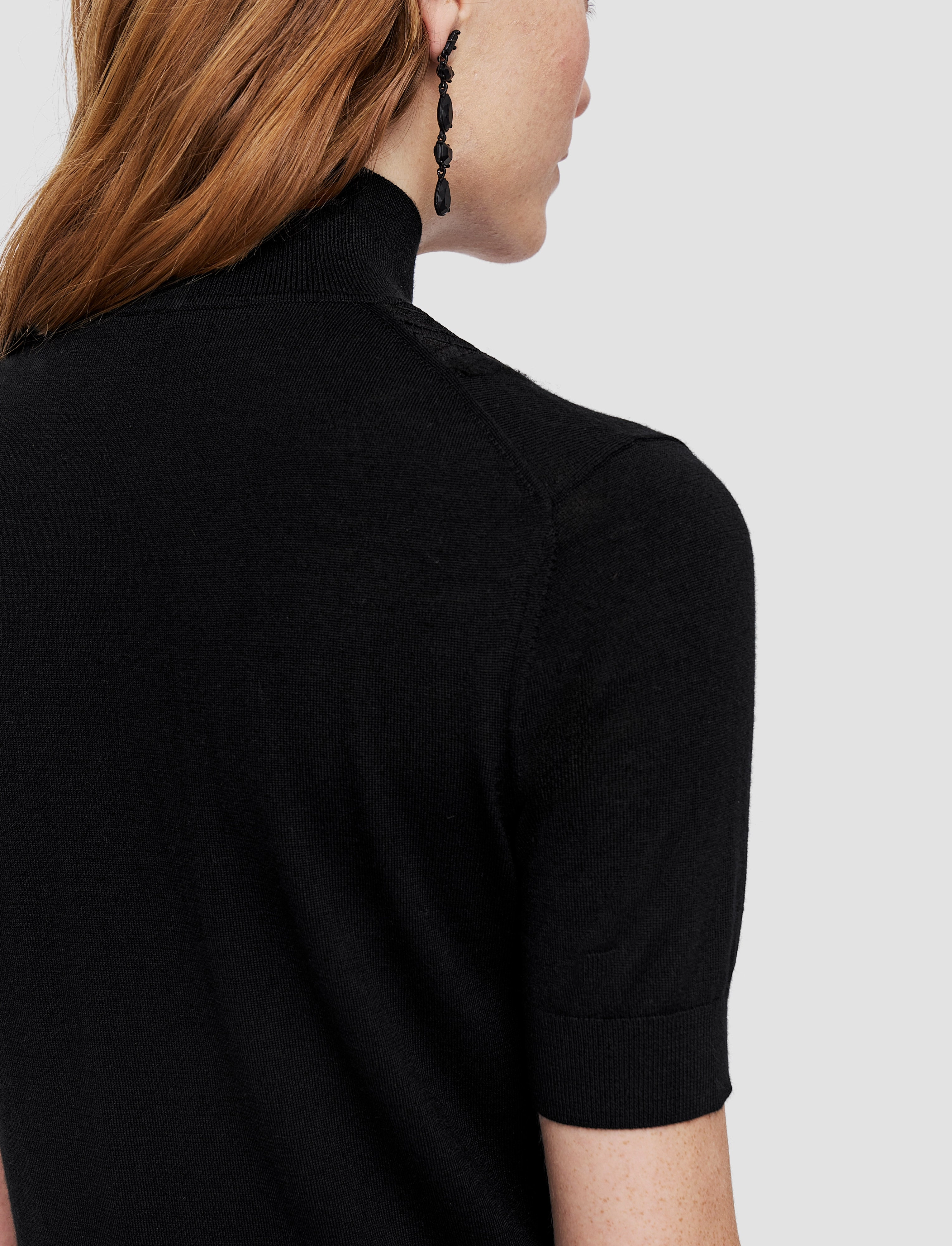 Lace Knit Mock Neck Top