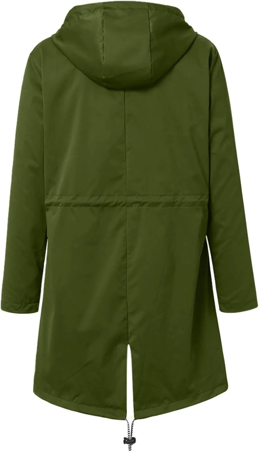 Lady Single Breasted Classic Long Trench Coat with Hooded Slim Casual Waterproof Outfits Waist Women's Anoraks 2023
