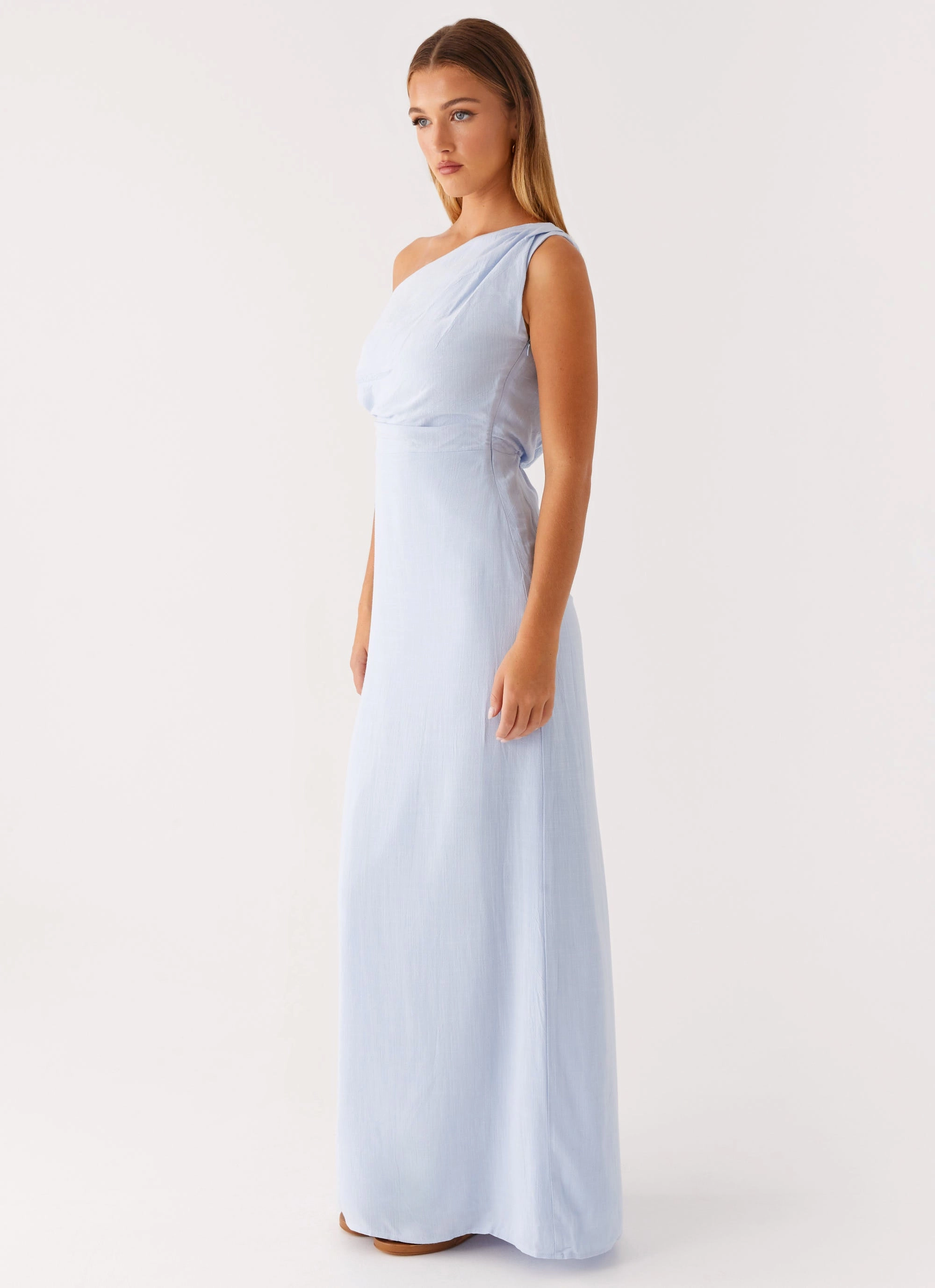 Lady Love Linen Maxi Dress - Blue