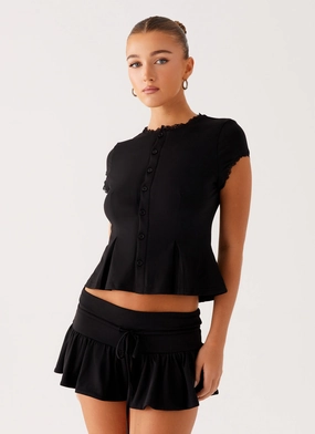 Landon Button Up Top - Black Landon Button Up Top - Black