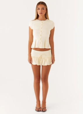 Landon Button Up Top - Lemon Landon Button Up Top - Lemon