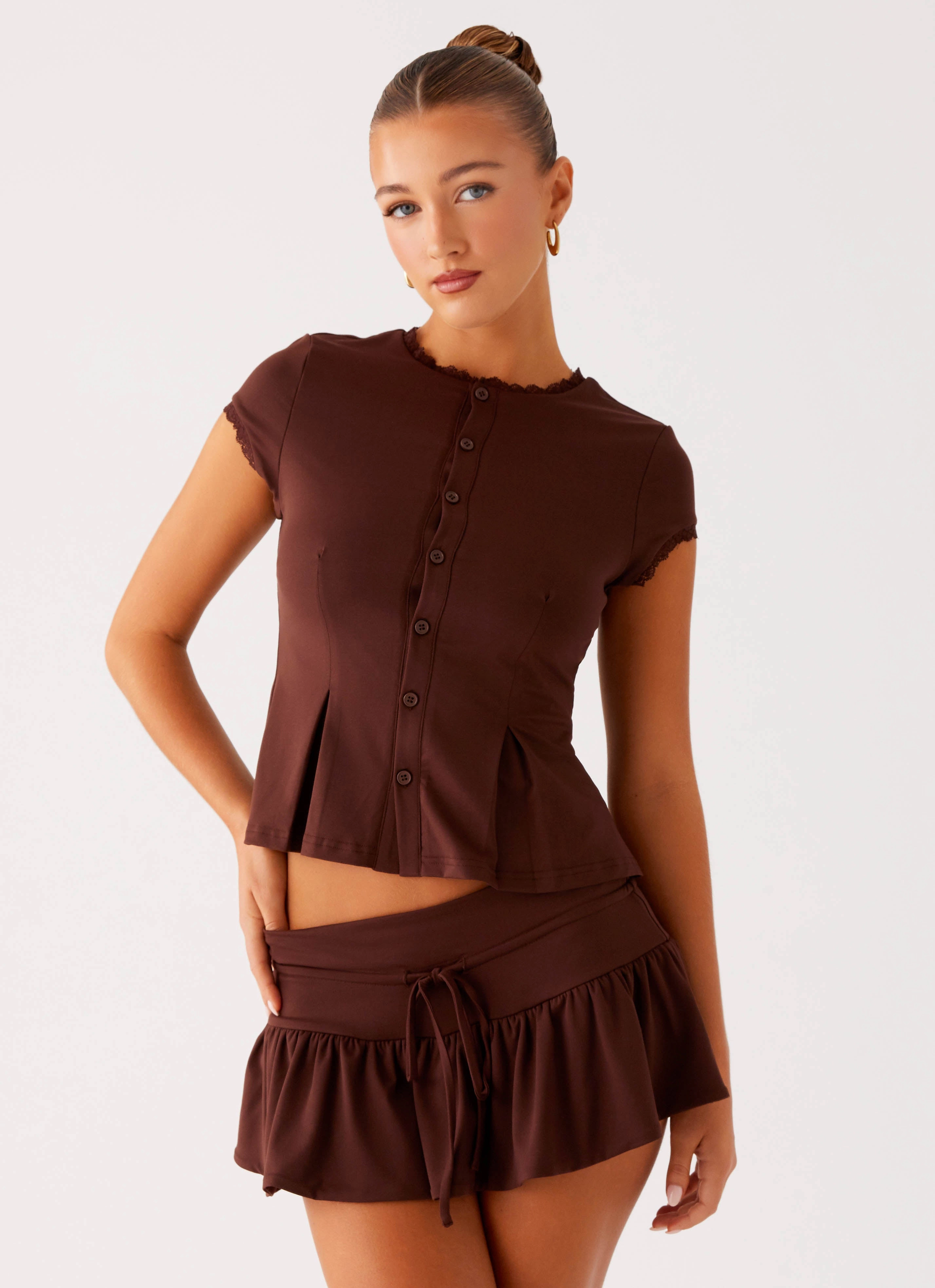 Landon Mini Skort - Chocolate