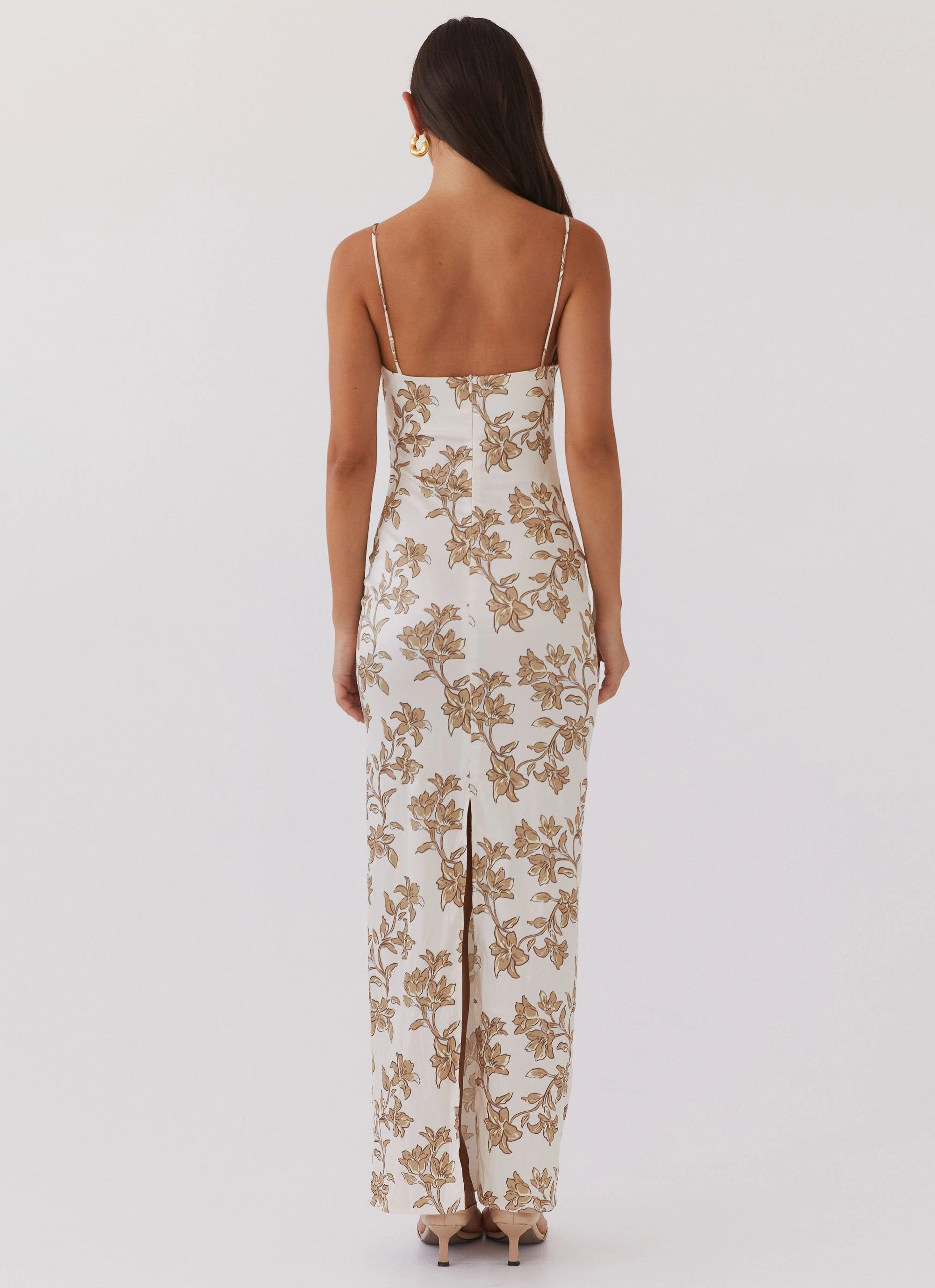 Lara Satin Maxi Dress - Hazel Bloom