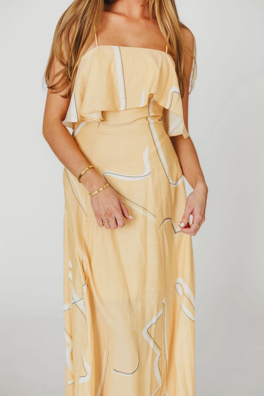 Lark Ruffle Detail Maxi Dress in Mango