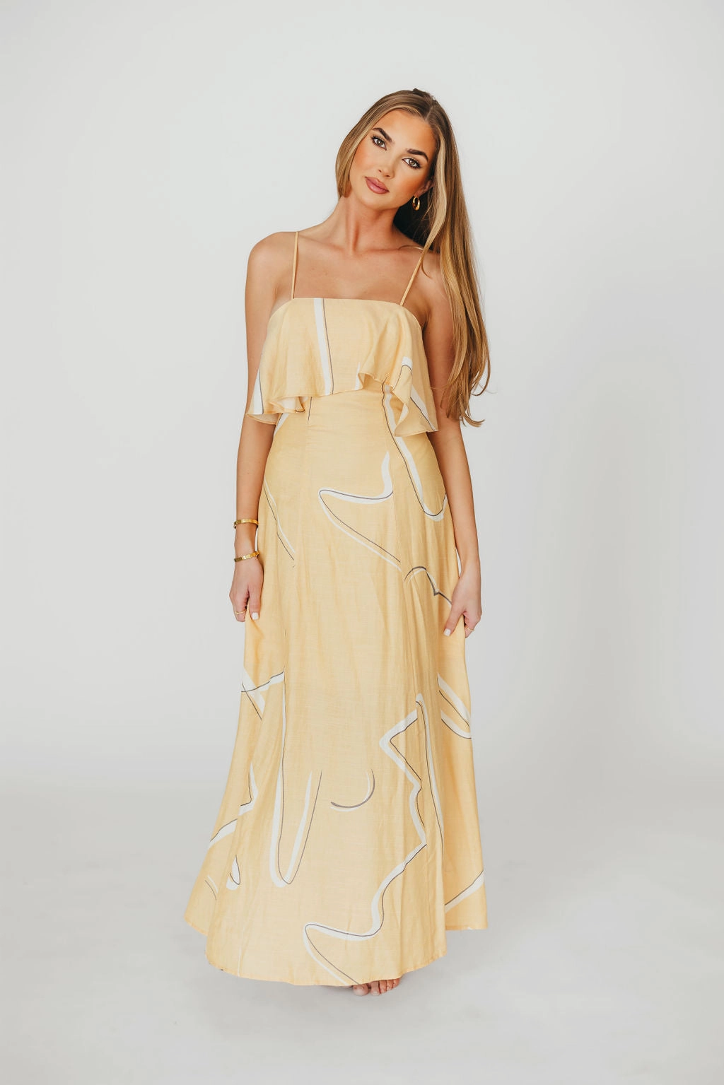 Lark Ruffle Detail Maxi Dress in Mango