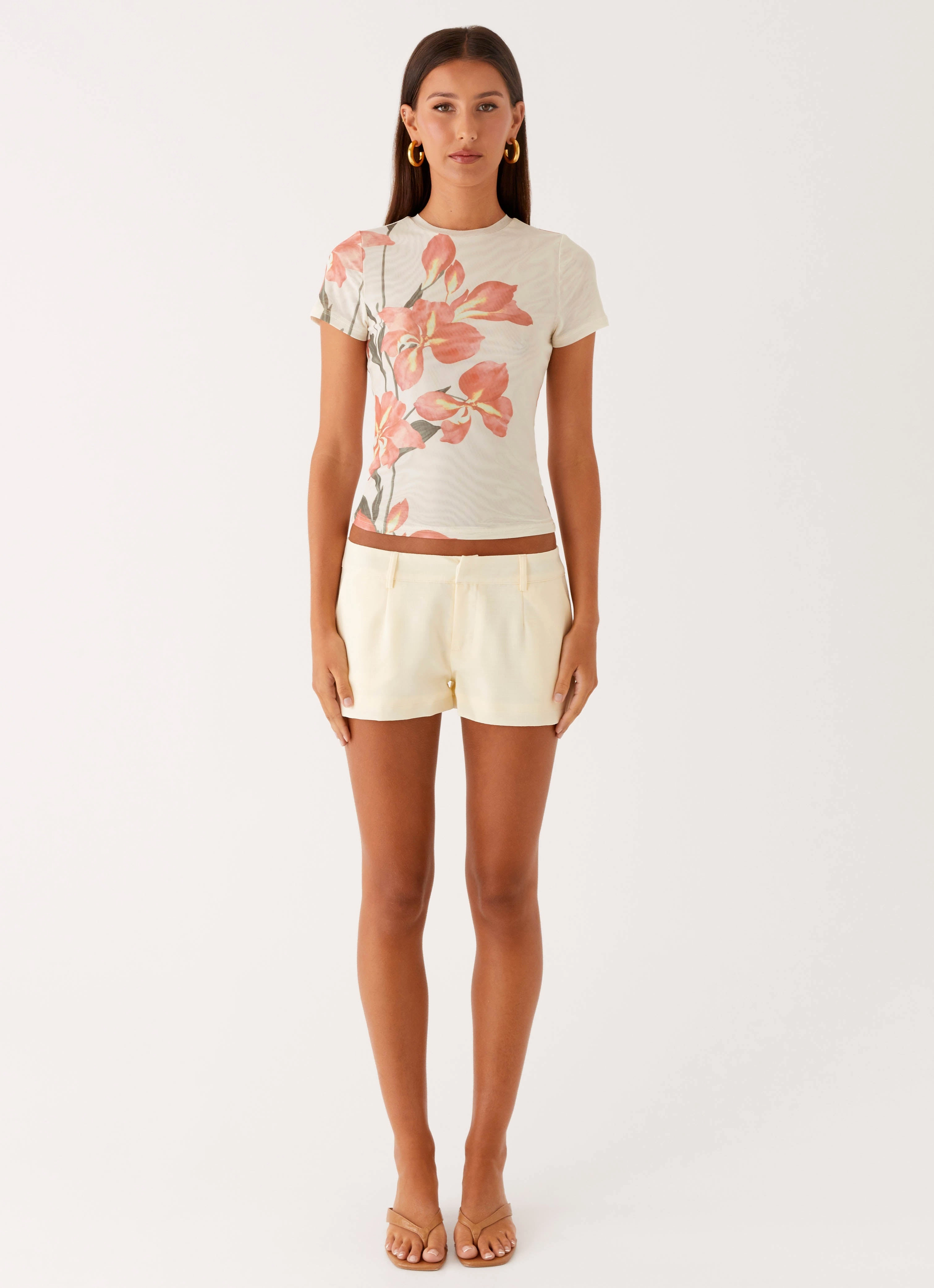 Late Night Mesh Baby Tee - Siena Floral