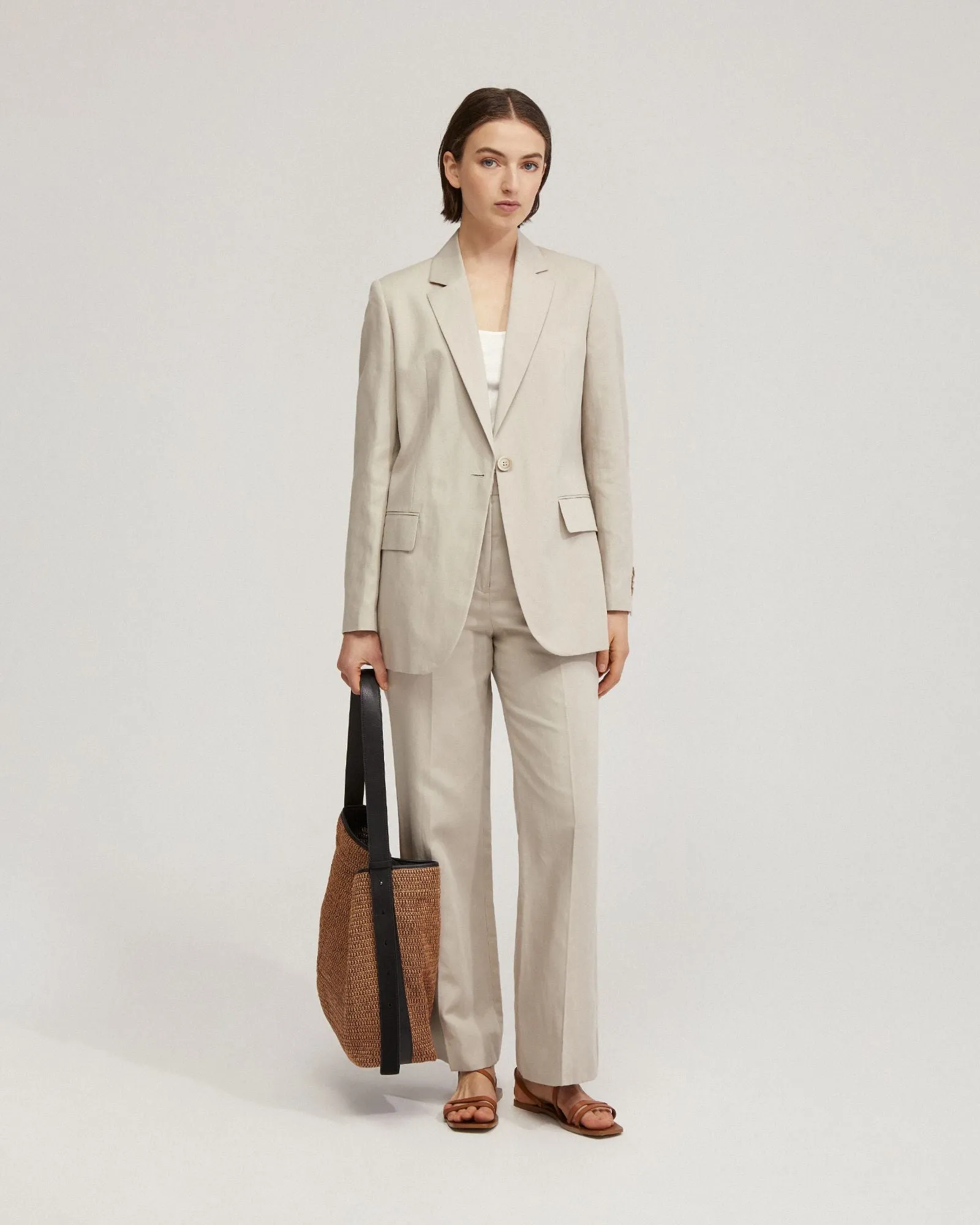 Lauren Linen Blend Wide Leg Pants