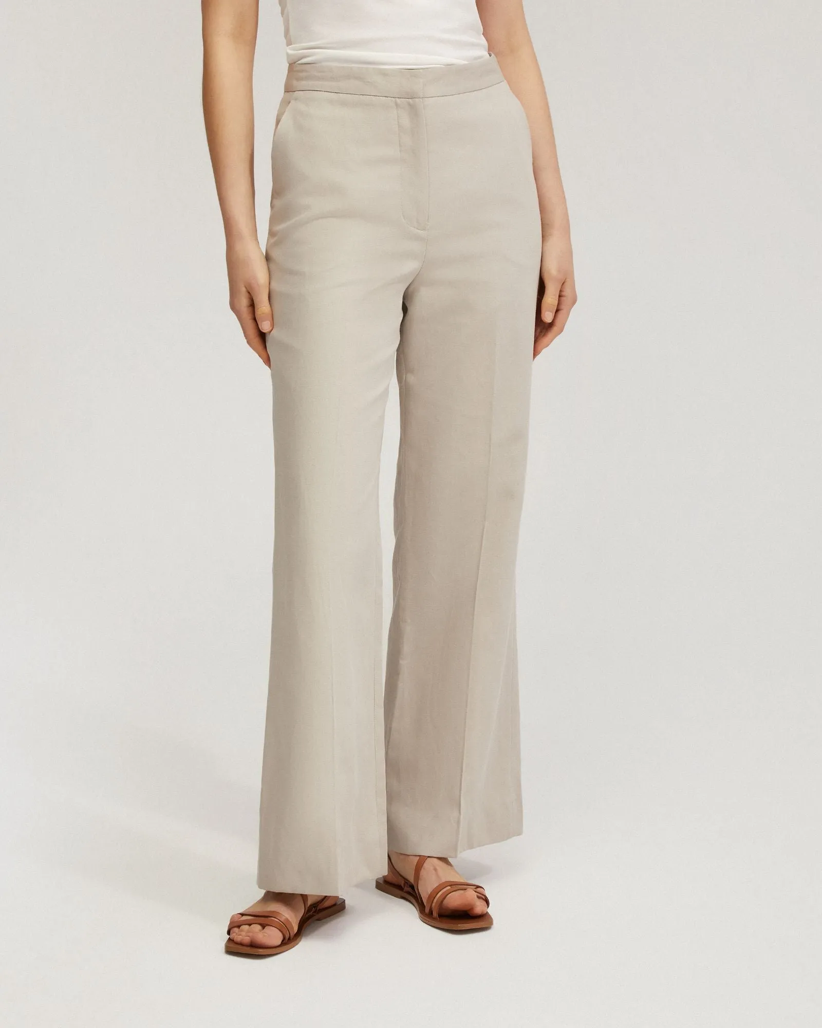 Lauren Linen Blend Wide Leg Pants