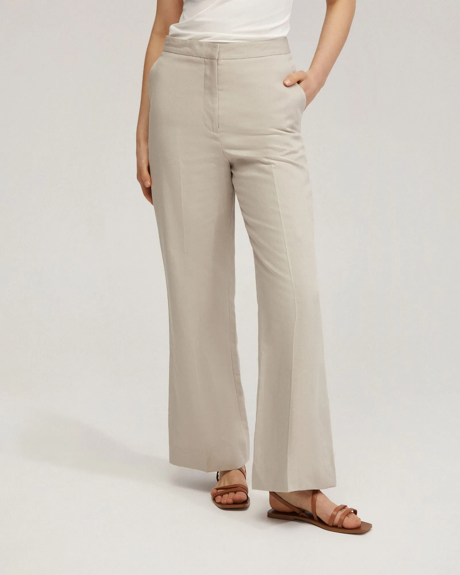 Lauren Linen Blend Wide Leg Pants