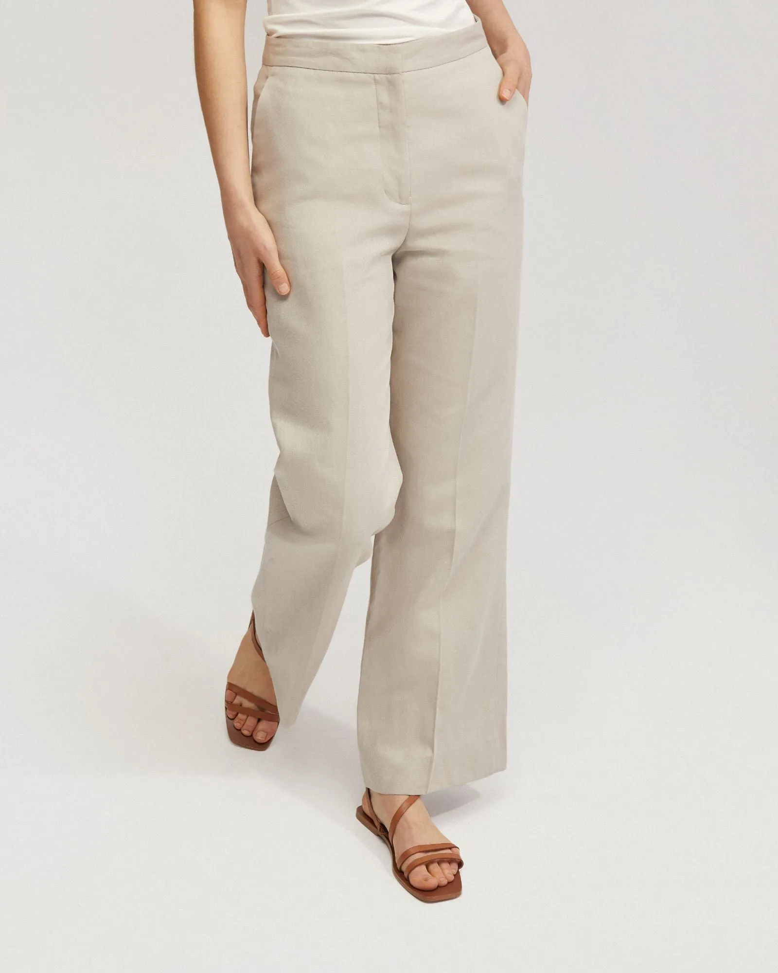 Lauren Linen Blend Wide Leg Pants