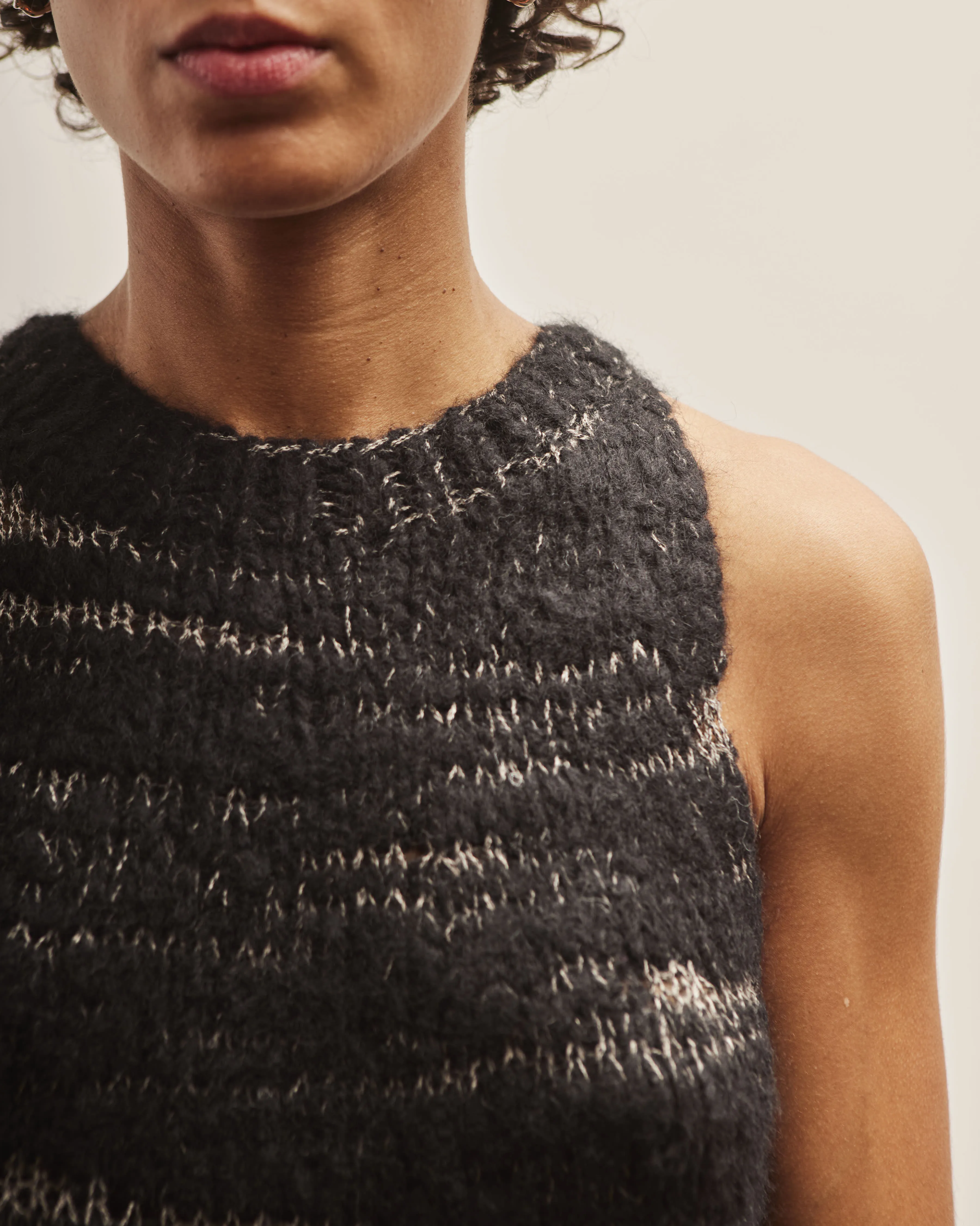 Lauren Manoogian Handknit Threadbare Shell, Black