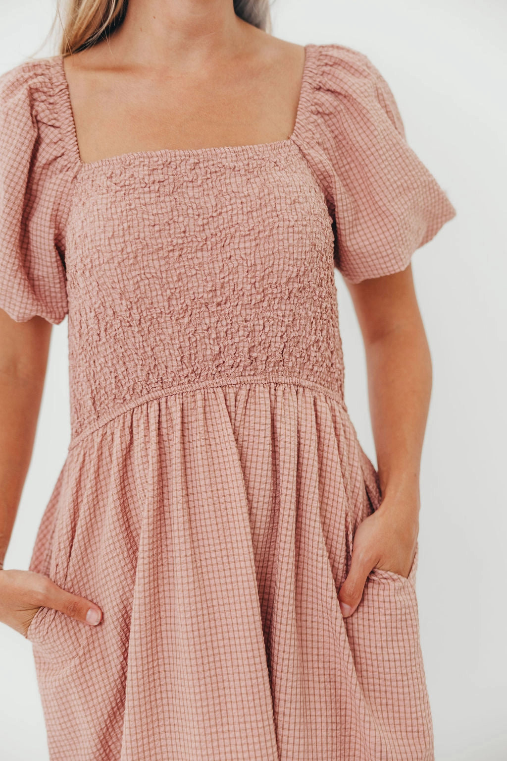 Laverne Special Smocking Maxi Dress in Dusty Rose