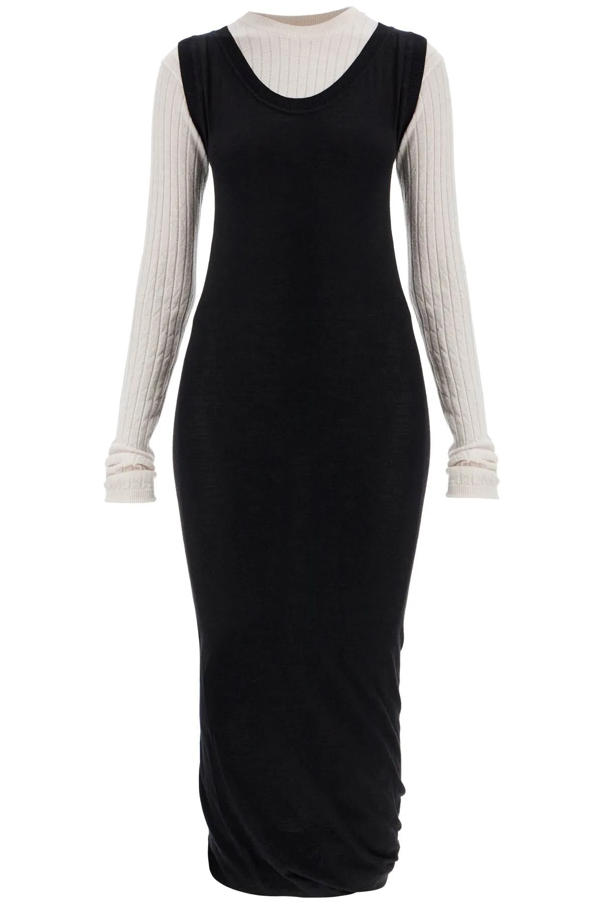layered knit dress ABMD0229Q0 UFW531 BLACK