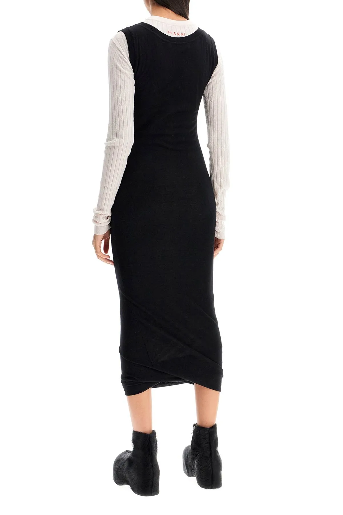 layered knit dress ABMD0229Q0 UFW531 BLACK