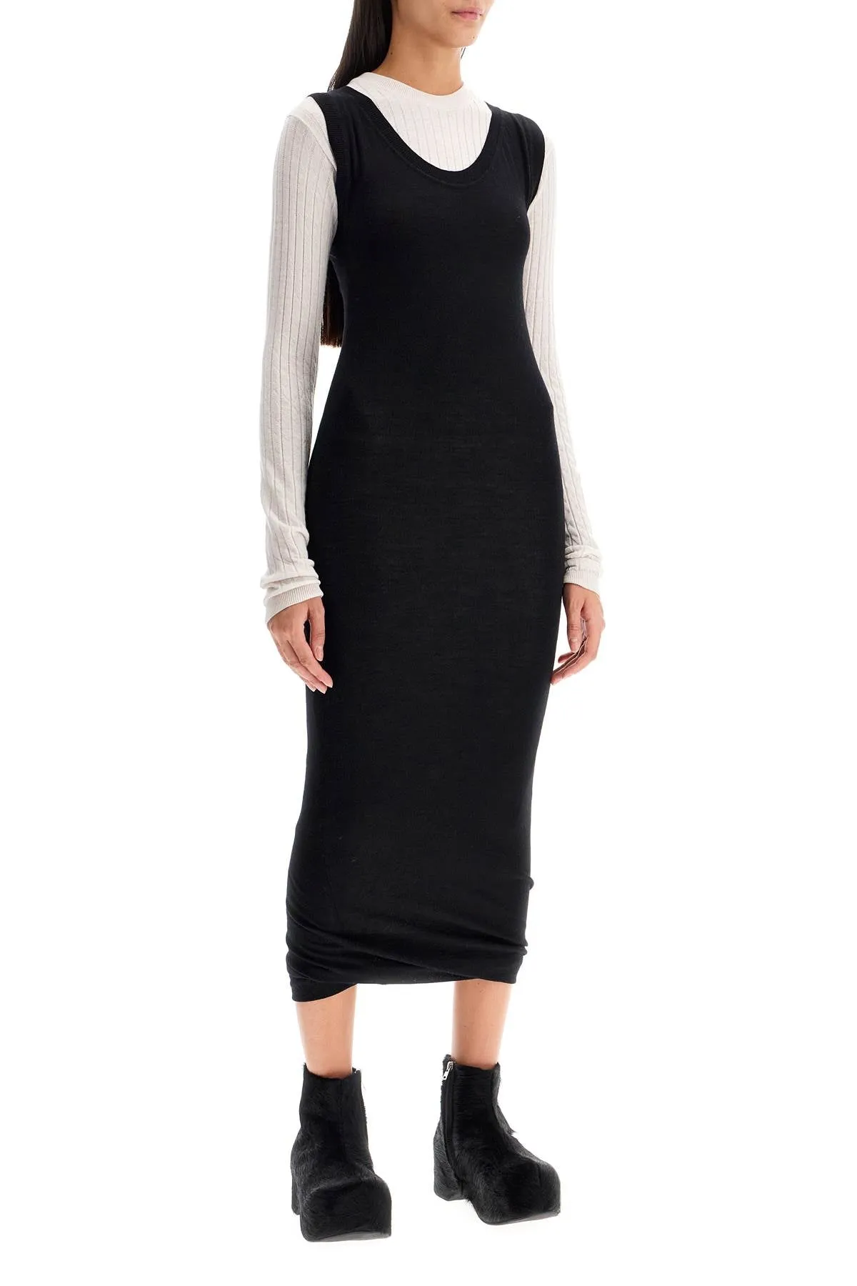 layered knit dress ABMD0229Q0 UFW531 BLACK