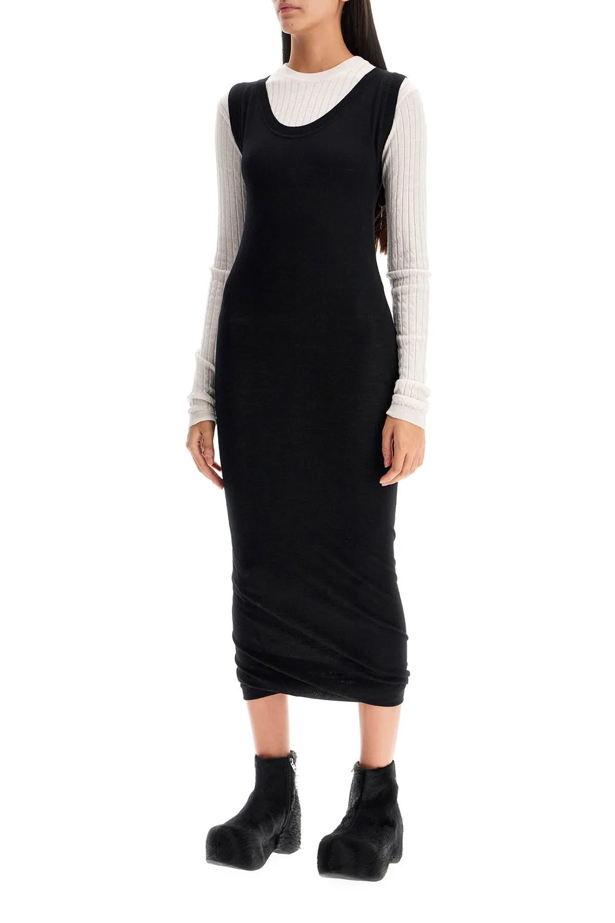 layered knit dress ABMD0229Q0 UFW531 BLACK