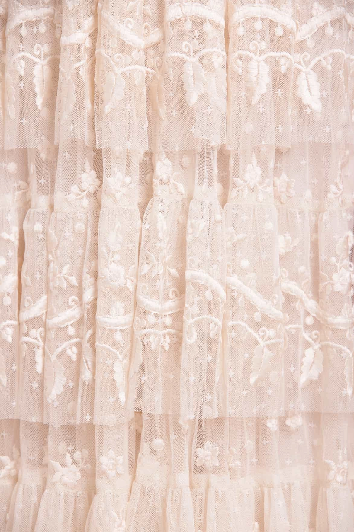 Layered Lace Ankle Gown